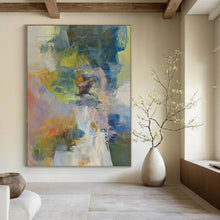 Load image into Gallery viewer, Vibrant Color - Washed Abstract Painting, Multihued Layers for Creative Studio & Eclectic Living Room LargeART2263