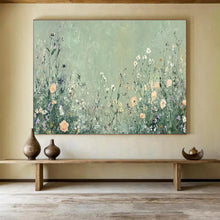 Load image into Gallery viewer, Delicate Wildflower Meadow Abstract Painting on Canvas - “Summer Whispers” DKH668