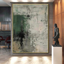 Load image into Gallery viewer, Green - Gray Abstract Art for Bohemian Home & Creative Studio LargeART0859