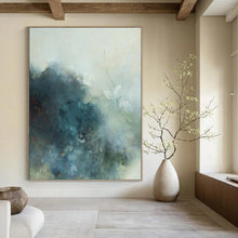 Load image into Gallery viewer, “Misty Blue Whispers” Abstract Watercolor - Style Painting on Canvas, Ethereal Art DKH948