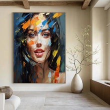 Load image into Gallery viewer, Colorful Impressionistic Portrait Art, Perfect for Creative Bedroom & Eclectic Living Room LargeART2126