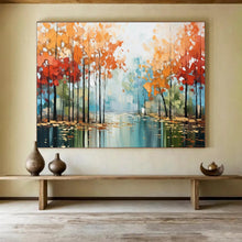 Load image into Gallery viewer, Misty Autumn Forest Large - scale acrylic painting DLZ164