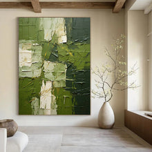 Load image into Gallery viewer, Textured Green Abstract Masterpiece, For Rustic Living Room & Art Gallery Display LargeART2277