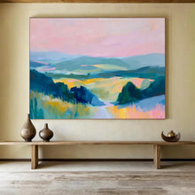 Load image into Gallery viewer, Color - Drenched Landscape Abstract Painting for Lakeside Villa & Artistic Retreat DKH210