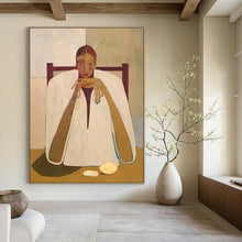Load image into Gallery viewer, Earth - Toned Figurative Abstract Painting, Ideal for Bohemian Living Room & Intimate Dining Area LargeART1936