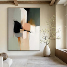 Load image into Gallery viewer, Neutral Tones Abstract Art for Scandinavian - style Kitchen & Minimalist Art Gallery LargeART0943