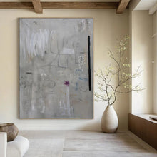 Load image into Gallery viewer, Light Gray Abstract Marks Painting, Ideal for Serene Bedroom & Minimalist Café LargeART1417