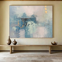 Load image into Gallery viewer, Abstract Blue and Gray Painting on Canvas - “Subtle Shades” DKH757