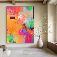 Load image into Gallery viewer, Vivid Color Explosion Abstract Art, Perfect for Modern Playroom & Trendy Café LargeART2004