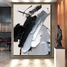 Load image into Gallery viewer, Custom Large Monochrome Textured Abstract - Great for Modern Loft & Art - Focused Gallery LargeART0777