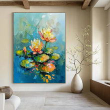 Load image into Gallery viewer, Impasto Floral Art, Color - Blended Botanical Painting for Serene Bathroom & Nature - Themed Living Room LargeART2240