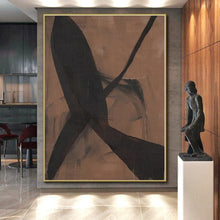 Load image into Gallery viewer, Enormous Brown Background Abstract Acrylic for Warm - Toned Study LargeART0267