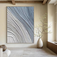 Load image into Gallery viewer, Gray & Blue Textured Abstract Painting, Perfect for Coastal Home & Calm Office LargeART1431