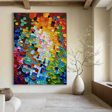 Load image into Gallery viewer, “Colorful Dot - Patterned Abstract” - Pop - Art - Inspired Art on Canvas DKH1592