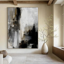 Load image into Gallery viewer, Dark Abstract Drip Art Abstract Canvas Painting, Suited for Industrial Loft & Dramatic Dining Room LargeART1130