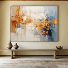 Load image into Gallery viewer, Gold & Gray Reflections: Urban - Inspired Metallic Abstract Large - Scale Hand - painted Abstract Acrylic Art DLZ183