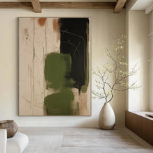 Load image into Gallery viewer, Green & Black Abstract Canvas Painting, Ideal for Artistic Workspace & Eclectic Living Room LargeART1298