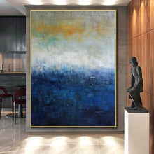 Load image into Gallery viewer, Gradient Sea & Sky Art for Beachfront Home Office & Coastal Living Room LargeART0884