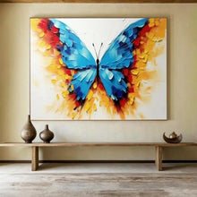Load image into Gallery viewer, Colorful Butterfly Impasto - Vibrant Living Room or Bedroom Art LargeART1507
