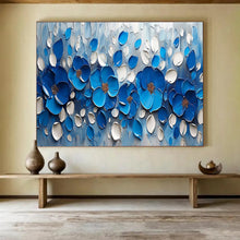 Load image into Gallery viewer, Blue Floral Relief Large - scale acrylic painting DLZ173