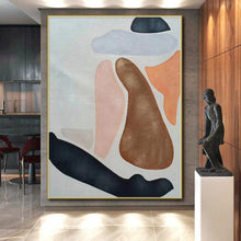 Load image into Gallery viewer, Large - Scale Pastel Shapes Abstract Acrylic for Boho - Chic Nursery & Light - Filled Yoga Studio LargeART0331
