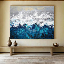 Load image into Gallery viewer, Abstract Sea Wave Painting for a Vibrant Dining Room Ambiance LargeART1601