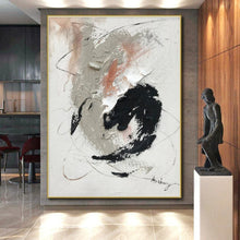 Load image into Gallery viewer, Oversized Neutral Abstract Art for Calming Bedroom & Minimalist Study LargeART0508