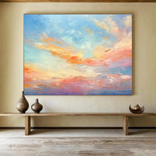 Load image into Gallery viewer, Soft Sunset Sky Abstract Painting for Minimalist Living Room & Serene Bedroom DKH116
