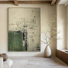 Load image into Gallery viewer, Large - Scale Hand - painted Abstract Green & Gray Composition Acrylic Art for Industrial - Style Lounges LargeART0168