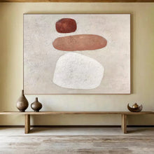 Load image into Gallery viewer, Minimalist Neutral Shapes Abstract Painting on Canvas - “Quiet Balance” DKH594