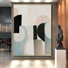 Load image into Gallery viewer, Pastel Geometric Collage Acrylic Art - Ideal for Feminine - inspired Boudoir & Calming Meditation Space LargeART0672