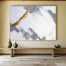 Load image into Gallery viewer, Gold, Gray, and White Abstract Painting for Luxury Living Room & Modern Gallery DKH317