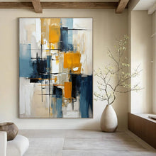 Load image into Gallery viewer, Blue & Yellow Abstract Painting, Perfect for Contemporary Dining Room & Creative Studio LargeART1435