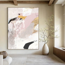 Load image into Gallery viewer, Pink - Gold Urban Elegance – Pinks, Grays, Golds, Blacks in Abstraction DTP188