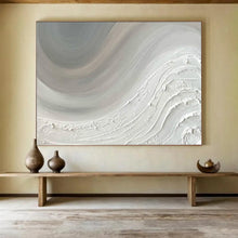 Load image into Gallery viewer, Soft White Textured Abstract - Calm Living Room Art LargeART1527