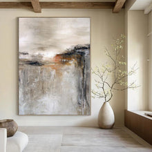 Load image into Gallery viewer, Neutral Tones Abstract Landscape Abstract Canvas Painting, Ideal for Contemporary Bedroom & Calming Lounge LargeART1128