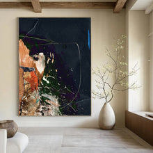 Load image into Gallery viewer, “Midnight Collage” - Dark background with vibrant, layered paint and shapes DTP170