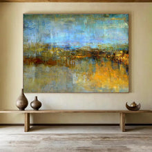 Load image into Gallery viewer, Blue - Toned Abstract Landscape Painting On Canvas DKH372