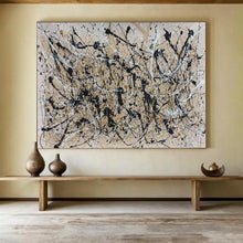 Load image into Gallery viewer, Black & White Splatter - Edgy Living Room Art LargeART1588