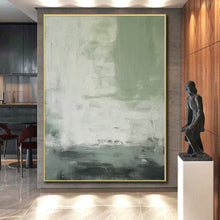Load image into Gallery viewer, Oversized Green - Gray Abstract Textural Art for Nature - Themed Living Room & Calm Office LargeART0523