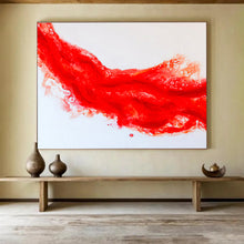 Load image into Gallery viewer, Bold Red Abstract Painting on Canvas DKH568