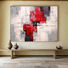 Load image into Gallery viewer, Red - Gray Geometric Abstract Painting for Contemporary Office & Urban - Style Loft DKH269