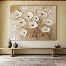 Load image into Gallery viewer, Textured White Flower Painting for Romantic Bedroom & Floral - Themed Café DKH309