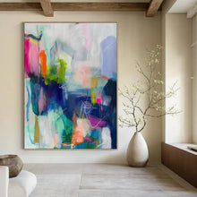 Load image into Gallery viewer, Colorful Abstract Fusion Canvas Painting, Ideal for Bohemian Living Room & Creative Studio LargeART1174