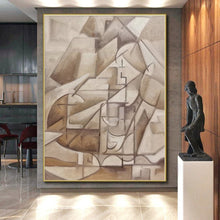Load image into Gallery viewer, Large - Scale Brown - Toned Cubist Abstract Art for Art Gallery & Retro - Chic Lounge LargeART0400