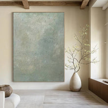 Load image into Gallery viewer, Oversized Hand - painted Muted Green Textured Acrylic Art for Nature - Inspired Studies LargeART0142
