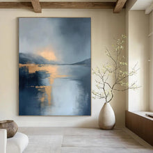 Load image into Gallery viewer, Golden Lake Abstract Art for Luxury Mountain Lodge & Fine Dining Restaurant LargeART0940