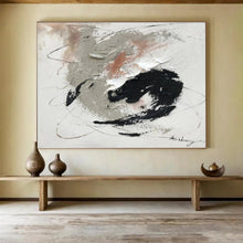 Load image into Gallery viewer, Minimalist Abstract Painting with Gray, Black, and White for Contemporary Studio & Calm Bedroom DKH312