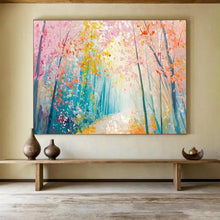 Load image into Gallery viewer, Pastel Forest “Enchanted Pathway” Painting on Canvas, Dreamy Landscape Decor DKH814
