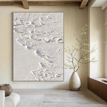 Load image into Gallery viewer, White Textured Abstract Canvas Painting, Great for Modern Gallery Wall & Bright Minimalist Bathroom LargeART1287